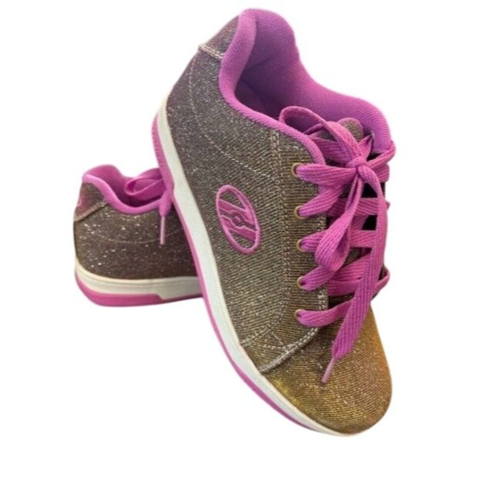 Heelys Glitter Gold & Pink Roller Shoes With Wheels‎ Youth Size 6